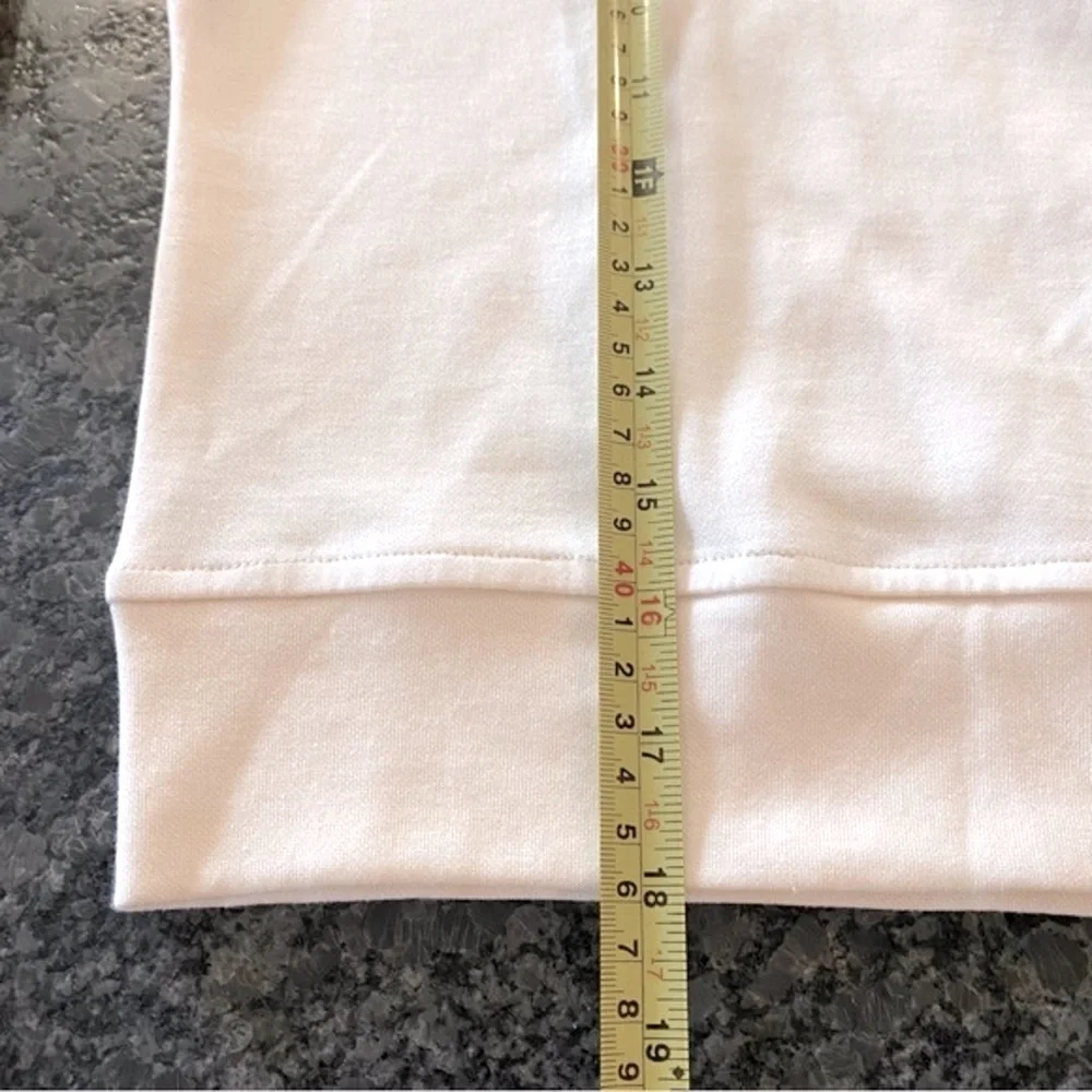 NEW! GB Girls Sweatshirt Round Neck Long Sleeve Drop Shoulder Oyster White Large